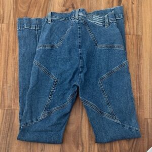 REVICE Women's Boot Cut Jeans in Denim Blue with Star Design